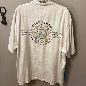 Tommy Bahama Silk Embroidered Paradise Patrol Mens Leisure Shirt -Nice! - Size L